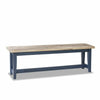 Florence wooden table bench.Navy Blue kitchen dining room bench with wooden seat