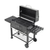 Garden Camping Barbecue Tool Table Stand Patio Fire Pit With Side shelf/Wheel