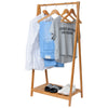 Bamboo Clothes Rail Rack Garment Hanging Display Coat Storage Shelif Stand Rack