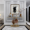 Large Marble Top Console Table Art Sofa Hallway Side Entryway Table Retro Style