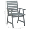 Outdoor Dining Chairs 4 pcs Grey Solid Wood Acacia Q8P0
