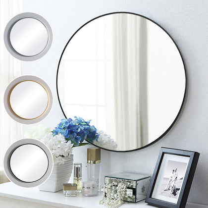Round Mirrors of Glass Metal Framed Wall Mirror use for Vanity Bathroom Bedroom