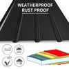 Mondeer 12 PCS Roof Sheets Corrugated Profile Galvanized Metal Sheet Panel Black