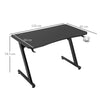 Gaming Desk Steel Frame w/ Cup Holder Headphone Hook Adjustable Feet Black
