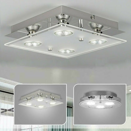 Round Square LED Ceiling Light 3/4 Gu10 Fitting Ceiling Spotlight Kitchen Lights