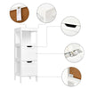 White Wooden Bathroom Shelf Cabinet Cupboard w/Drawer Storage Unit Free Standing