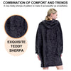Hoodie Blanket Reversible Oversized Ultra Plush Sherpa Giant Hooded Sweatshirt