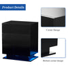 Black White LED Light 3 Drawers Bedside Table High Gloss Cabinet Side End Table
