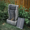 Outdoor Garden Fountain Solar Power Water Feature LED Lighting Cascade Waterfall