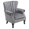 High Back Armchair Lounge Chair Sofa with Studs Nailhead Upholstery Velvet Seat