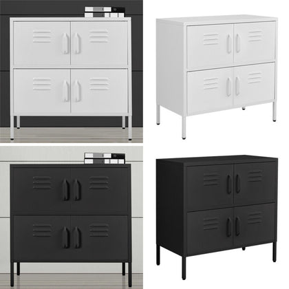 4 Doors Office Storage Cupboard Metal Filing Cabinet Furniture With 4 Shelves