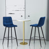 2 Pcs Bar Stools Breakfast Pub Chair Velvet Metal Legs Kitchen 65 cm Seat High