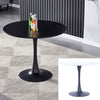 90cm Round Indoor Kitchen Office Dining Table Bistro Leisure Metal Pedestal Base
