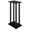 Speaker Stands 2 pcs Black Tempered Glass 4 Pillars Design base is sturdy