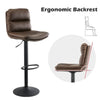 Set of 2 Bar Stools Brown Breakfast Stools With Foot Rest Swivel Gas Lift Modern