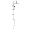 Square Chrome Overhead Rain Shower Kit Dual Rigid Riser Hand Held Twin Set New