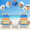 3 PCS Beach Chair and Table Set Outdoor Reclining Chairs Roll Up Camping Table