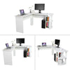 Black/White L-shaped Computer Desk Corner PC Table Workstation Home Office