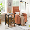 Nightstand Side Table with2 Drawers, Rustic Wooden End Table for Living Room
