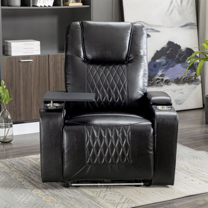 Electric Recliner Chair Cinema Armchair Gaming Home PU Leather Single Sofa NS