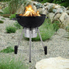 22" Kettle BBQ Barbecue Charcoal Grill with Pizza Oven Outdoor Garden Camping