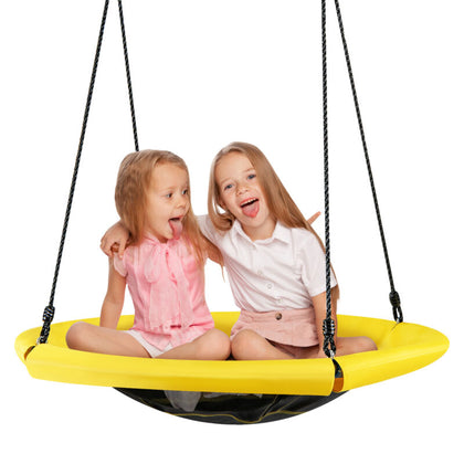 Saucer Tree Swing 100cm Round Disc Nest Swing Seat with Heights Adjustable Rope