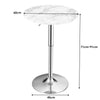 360° Swivel Round Bar Table Height Adjustable Marble Top Steel Counter Pub Desk