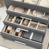 4 Layers Large Jewellery Box Storage Organizer Case Cabinet w/Portable Box Grey