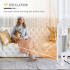 2000W Indoor Tower Space Fan Heater 10-49°C Thermostat Timer Remote Oscillating