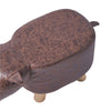 Hippo Animal Footstool Ottomans Faux Leahter Brown Padded Wood Leg Gift for Kid