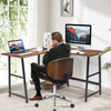 Computer Corner Desk L-Shaped Gaming Studying Table w/Metal Support & Wide Top