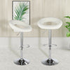 2 Swivel PU Bar Stools Chair Eclipse Leather Chrome Kitchen Gas Lift White