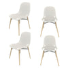 Dining Chairs Set of 4 Retro Eiffel Kitchen Chairs Wooden Legs Plastic Chair