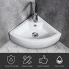 Bathroom Corner Ceramic Vessel Sink Counter Porcelain Bowl Basin W/ Faucet Hole