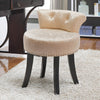 Dressing Table Stool Retro Crushed Velvet Padded Low Back Make-up Vanity Chair