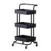 3 Tiers Kitchen Trolley Cart Slim Rolling Storage Rack Tray Shelf Rolling Wheels