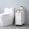 White Bathroom Storage Cabinet Narrow Cabinet Shelf Cupboard Unit Free Standing