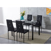 Modern Glass Dining Table and 4 Rhinestone Chairs Set Home Kitchen Furniture New