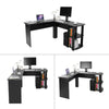 L-shaped Computer Desk Corner Table Workstation Home Office Furniture w/Shelves