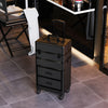 Black Makeup Trolley Case Beauty Trolley Case Vanity Case Box on Wheels w/Drawer