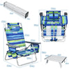 3 PCS Beach Chair and Table Set Outdoor Reclining Chairs Roll Up Camping Table