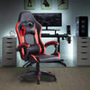 Red Faux Leather Racing Gaming Chair Swivel Office Gamer Desk Chair Adjustable