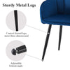 2x Dining Chairs Set Velvet Padded Seat Metal Legs Dining Room Furniture Chair