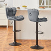 Adjustable Bar Stool x2 Gas Lift Kitchen Stool Frosting Base Swivel Faux Leather