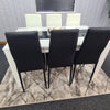 Dining Table Set and 6 4 black white Leather chairs kitchen table set of 4 or 6