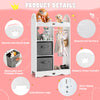 Children Armoire Dresser Kids Wooden Hanging Dress Up Wardrobe with Mirror