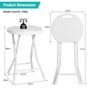 Folding Stool Set of 4 Foldable Stool Chair Portable Collapsible Stool White