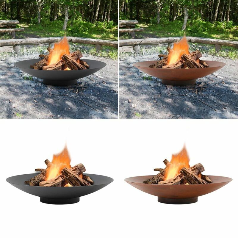 60-120cm Fire Pit Corten Steel Log Burner Bowl Bonfire Outdoor Heater ...