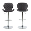 Set of 2 Diamond Chrome&Gas Lift Swivel Faux Leather Kitchen Breakfast Bar Stool