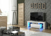 TV Unit 130cm Modern Cabinet White High Gloss Doors With Free LED